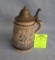 Early German beer stein with pewter lid