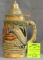 Vintage German beer stein with pewter lid