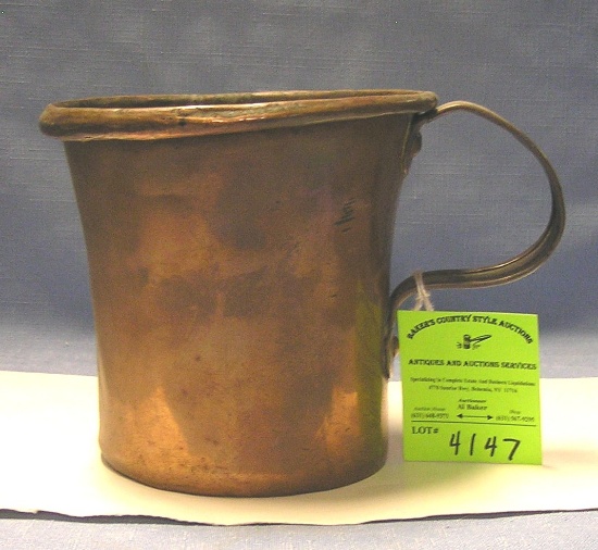 Antique solid copper hand forged over sized cup