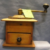 Antique dove tailed coffee grinder