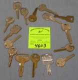 Collection of vintage automotive keys