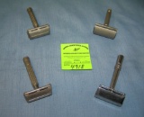 Group of 4 antique double edged razors