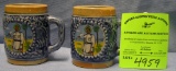 Bahamian policemen decorated miniature beer mugs