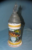 Vintage German beer stein with nice pewter lid