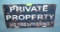 Private property License plate size retro style sign