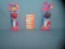 Group of vintage Holiday PEZ candy containers and candy