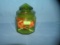 Vintage green art glass candy container