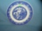 Oriental themed signed blue willow ware plate