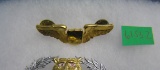 Pair of gold tone Air Corp wings
