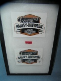 Pair of Harley Davidson advertising stickers