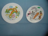 Pair of cartoon character plates