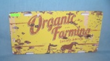 Organic Farming License plate size retro style sign