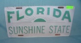 Florida the Sunshine State License plate size retro sign