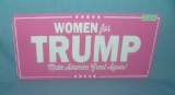 Woman for Trump retro style license plate size sign