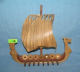 Hand made wooden Viking ship