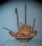 Antique hand made and hand painted sailing ship
