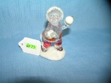 Colorized glass child figure with snowball