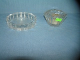 Pair of crystal items includes a small bowl