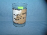 Glass Gratuities Kindly Accepted container
