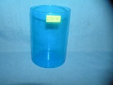 Blue colored glass storage container