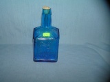 Paul Revere Decorated Blue glass bottle