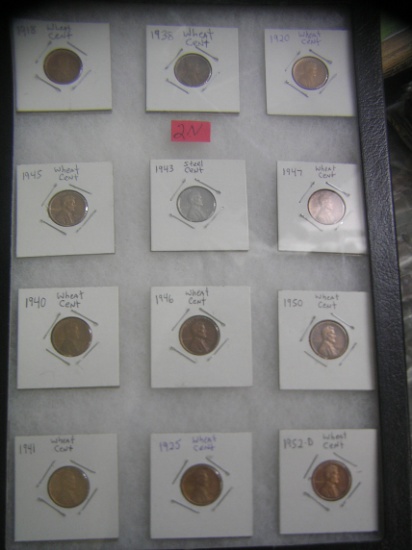 Collection of early and vintage Lincoln wheat back pennies