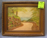 Vintage landscape painting signed A. Dujour