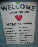 Welcome to our kitchen retro style advertising sign