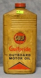 Vintage Gulf Pride outboard oil container