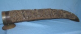 Antique hand carved wooden elephant tusk