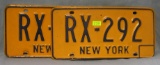 Pair of vintage NY license plates