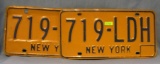 Pair of vintage NY license plates