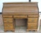 Vintage modern era roll top desk solid wood circa 1970's