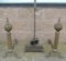 4pc. brass and iron fireplace set