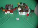 Large group of vintage estate all glass spice jars