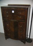 Antique walnut 5 drawer chest of drawers