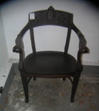 Antique carved arm chair condition as found