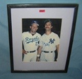 Don Mattingly autographed photo with George Brett