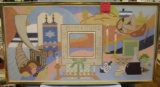 Framed Judaica tapestry