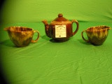 Art pottery 3 piece tea set