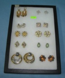 Collection of vintage costume jewelry earrings