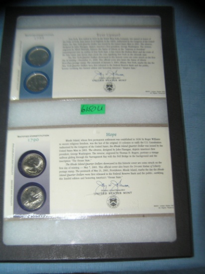 Group of US mint cased state quarters