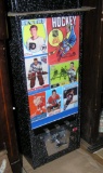 Hockey themed coin operated sports card vending machine