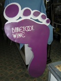 Barefoot wine large 38 inches wide by 66 inches high double sided store display sign