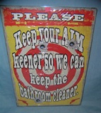 Keep Your Aim Keener Keep Bathroom Cleaner sign