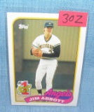 Jim Abbott rookie baseball card