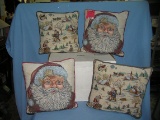 Box of vintage Christmas pillows