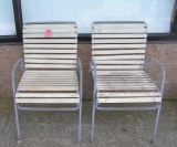 Pair of 1950's lawn chairs all cast aluminum