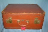 Antique leather travel luggage case