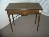 Antique paint decorated side table